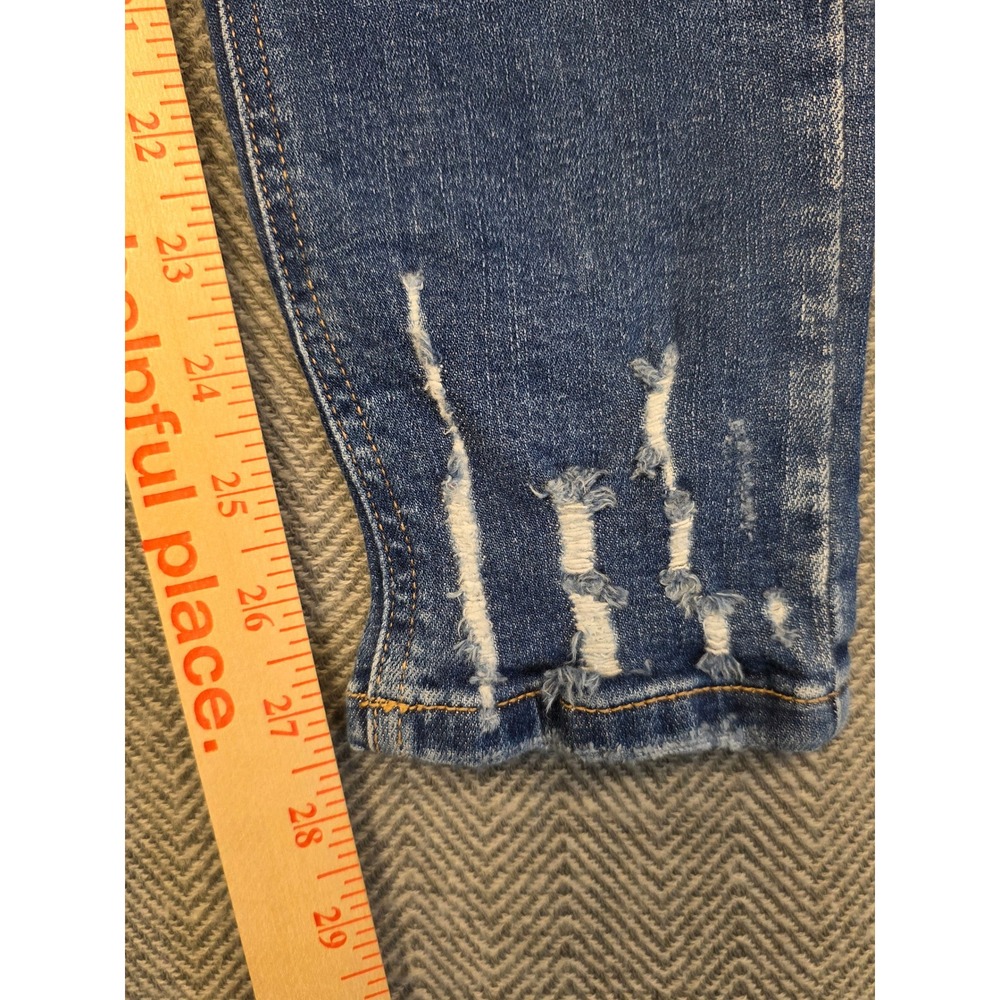 KanCan Maurices Womens High Rise Skinny Jeans Medium Wash Distressed Button‎ Fly - Picture 6 of 10